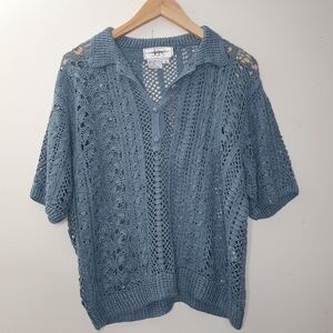 Jax Vintage Styled VNeck Knit Crotchet Size M